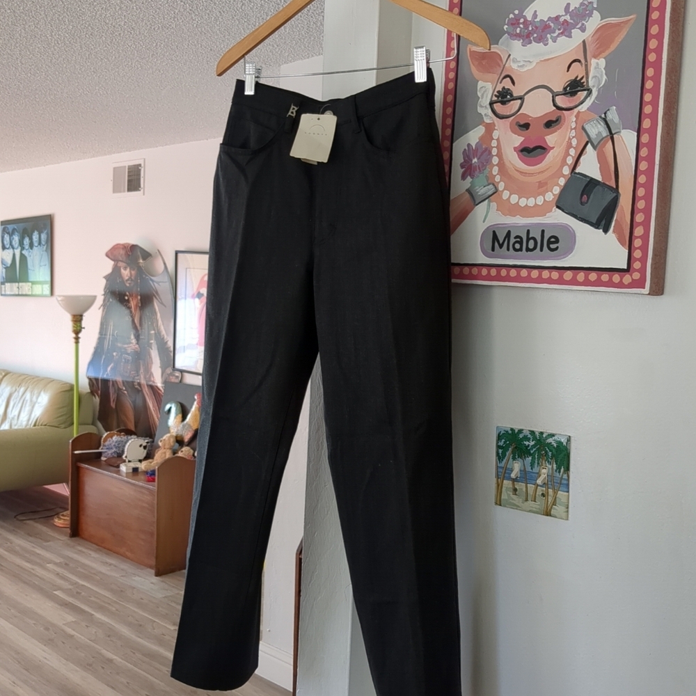 NWT BOGNER Wool Blend Pants Sz 6 L Black Elastane Stretch Slacks